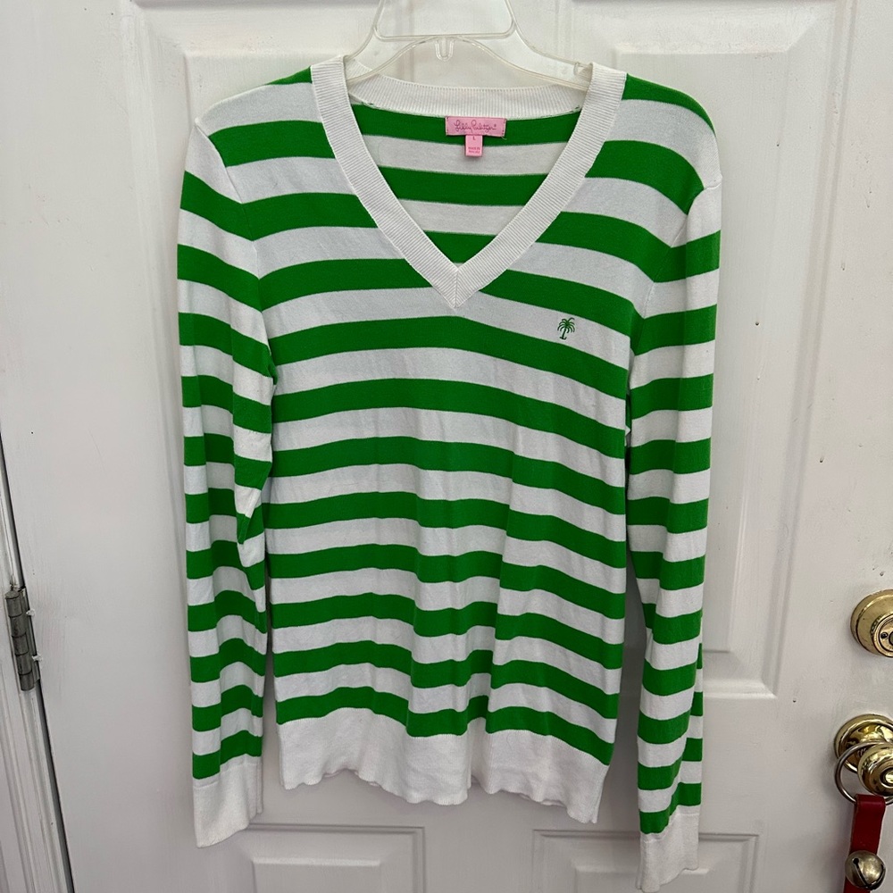 Lilly Pulitzer striped V-neck sweater